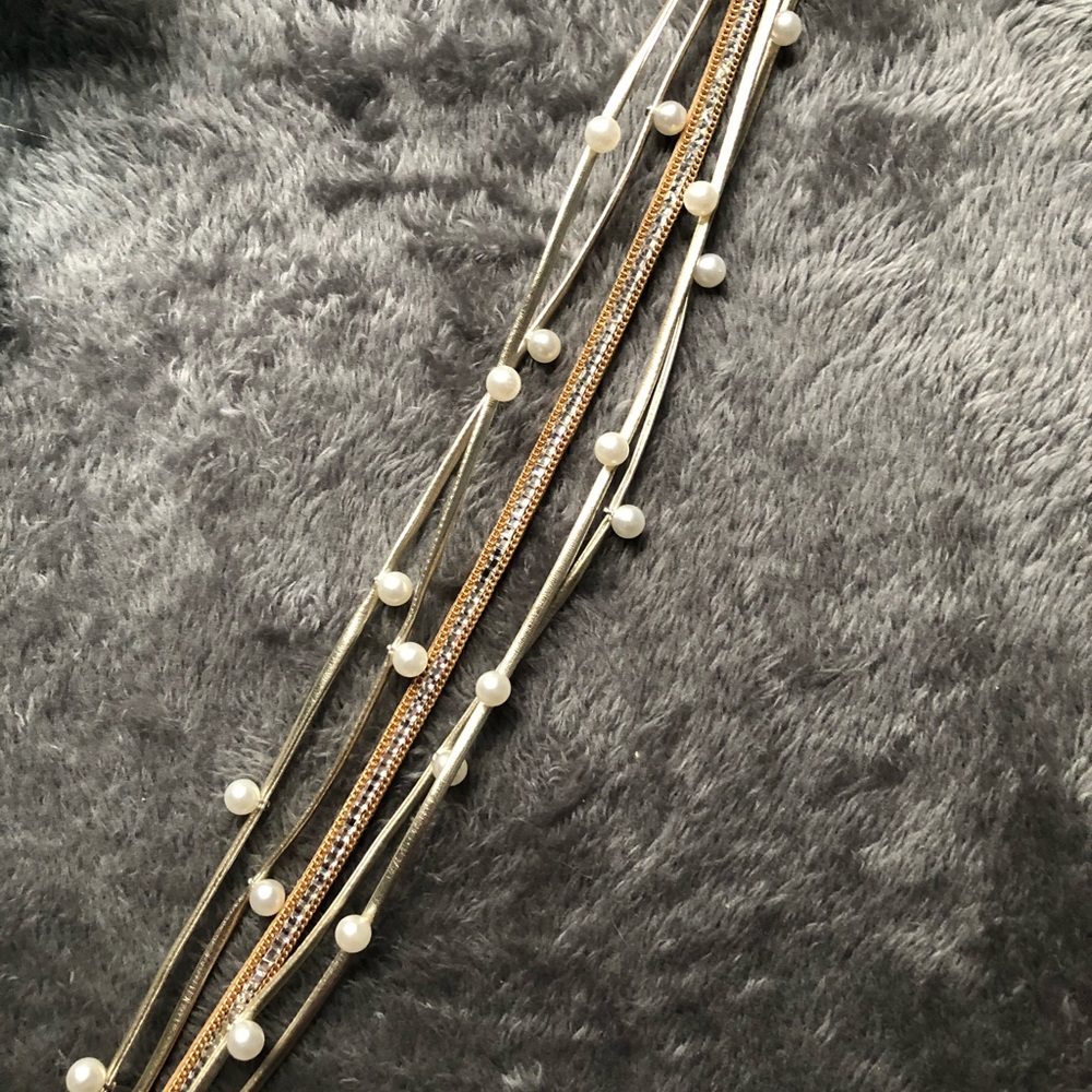 2 in 1 Rope and Pearl Necklace and Bracelet
